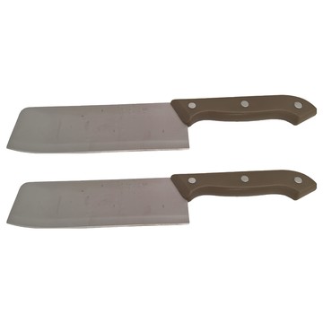龍町別作 薄刃型料理刀 不鏽鋼材質 台灣產  27cm  棕色  2支
