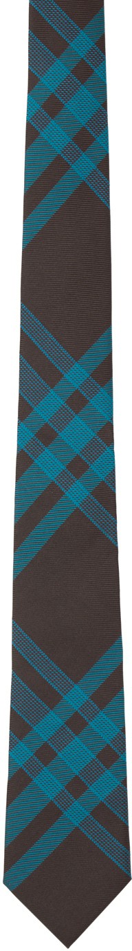 Burberry 棕色 & 蓝色格纹领带