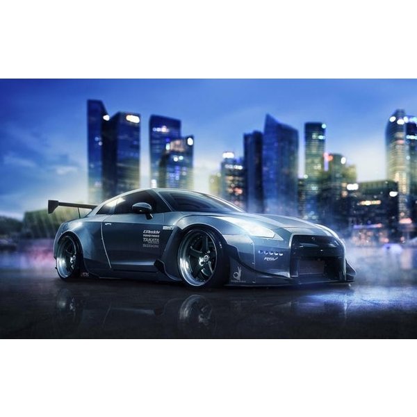 絵画風 壁紙ポスター 日産 Gt R R35 カスタム Gtr キャラクロ Nr35 001w1 ワイド版 921mm 576mm 通販 Lineポイント最大get Lineショッピング