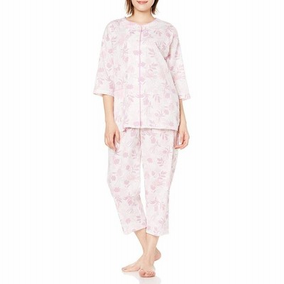 ウイング ワコール パジャマセット 綿100 ゆったり すっきり設計 7分袖 8分丈 リーフ柄 Ep8081 レディース Pi S 通販 Lineポイント最大get Lineショッピング