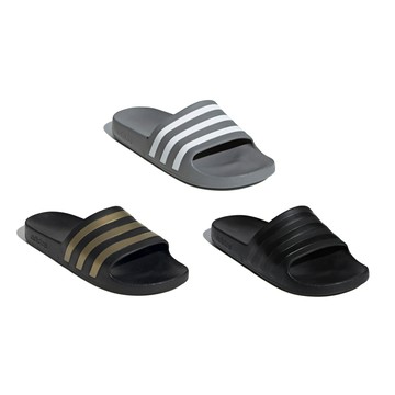 adidas 拖鞋 ADILETTE AQUA 愛迪達 男女款 運動拖鞋 防水拖鞋 輕量拖鞋 防水 輕量 灰 黑金 全黑