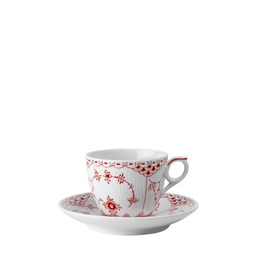 半花邊寶石紅-咖啡杯碟140ml