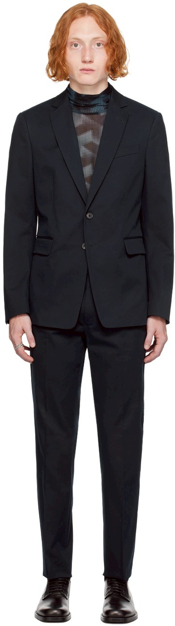 Dries Van Noten 海军蓝单排扣西服套装