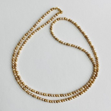 玻璃小顆珍珠混色兩用長項鍊 / 4mm約90cm / 米色混色 / G / 日本製造