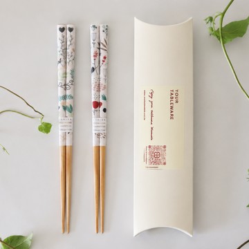 【Yourtableware】快速出貨 日本 KAKEHASHI 花草圖騰  筷子 夫妻筷 禮盒組 新婚賀禮 喬遷禮