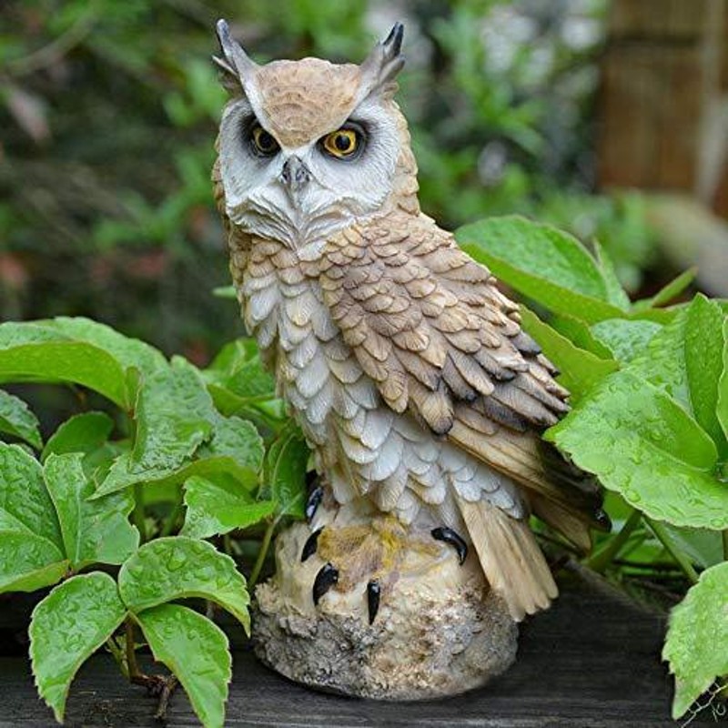 樹脂クラフト フクロウ形状 鳥 置物 フクロウ ガーデン オブジェ 鳥 ...