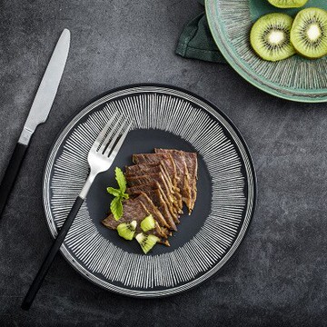 美琪 北歐現代原創陶瓷西陶瓷盤子菜盤家用簡約個性點心盤