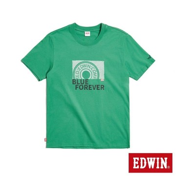 EDWIN 男裝 立釦印花短袖T恤 (綠色)