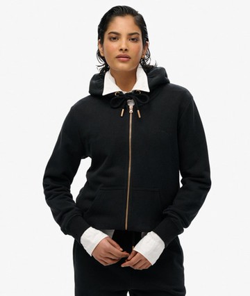 Superdry Women's Essential Logo Zip Hoodie Black Size: 10