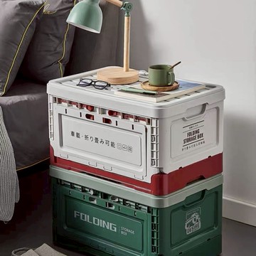 汽車收納箱多功能側開儲物箱戶外露營箱折疊整理箱大容量車載后備箱【聚寶屋】