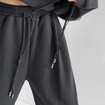 Ader夏季薄款衛褲女春秋褲子2025寬松bf慵懶風華夫格休閑運動長褲