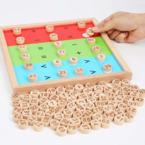 木製百  ゲームのおもちゃ-1に100   連続番号数学教育学習子供  のための