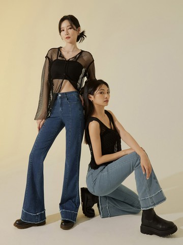 視覺細-5KG．牛仔喇叭顯瘦褲(一般/加長)