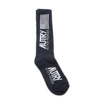 Autry - Navy Cotton Iconic Logo Socks
