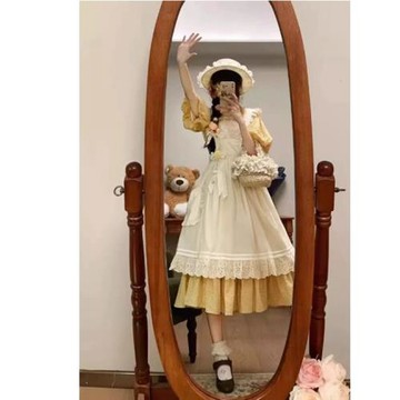 洛麗塔復古連衣裙拼接兩件套顯瘦白甜美優雅lolita日常設計感小眾