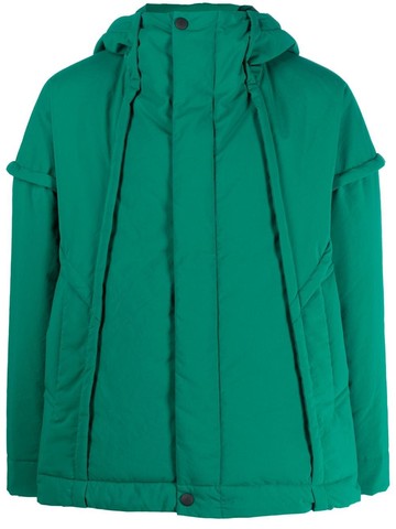 Homme Plissé Issey Miyake - Frame hooded padded jacket - men - Polyester/Polyester - 3 - Green