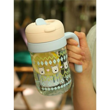 高顏值玻璃杯簡約ins風可愛水杯女高硼硅泡茶把手帶蓋辦公室杯子