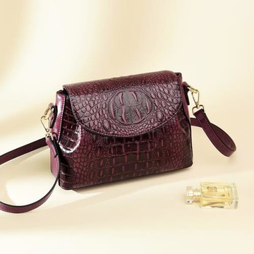 時尚鱷魚紋斜挎小包2024新款女包復古中年媽媽大氣簡約百搭休閑潮