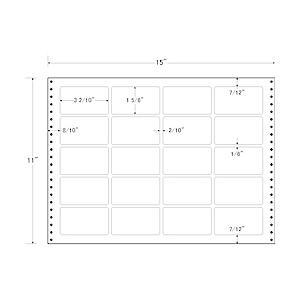  東洋印刷 LT15P タックフォームラベル 15インチ×11インチ 20面付(1ケース500折)