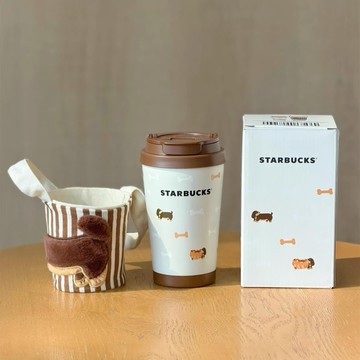 星巴克杯子2026爪爪天地萌寵咖啡杯便攜隨行316L不鏽鋼水杯帶杯套