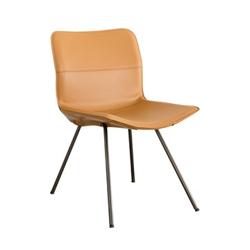 【多瓦娜】古納馬鞍皮餐椅-三色(休閒椅/椅凳/椅子)卡其色