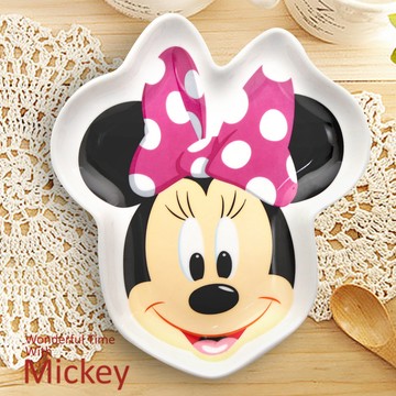 【Disney 迪士尼】可愛微笑米妮造型陶瓷盤
