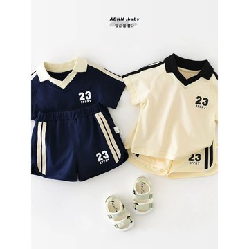 🎀biubiu童裝🎀兒童短袖運動套裝寶寶夏季學院t恤棉質薄款球服夏裝兩件套