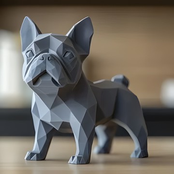 洛陽牡丹 French Bulldog Statue家居裝飾鬥牛犬雕像擺件