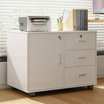 【帶鎖收納】文件櫃 資料櫃 儲物櫃 置物櫃 矮櫃 辦公櫃 木質環保板材 多層分區 辦公室儲物 客廳邊櫃 臥室收納