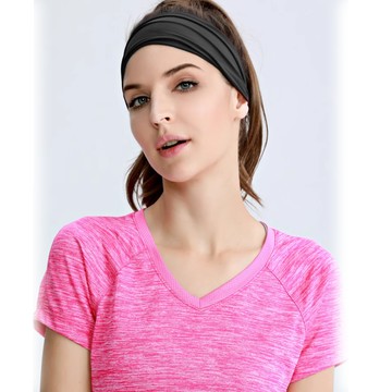 【狐狸姬】彈力瑜珈髮帶吸汗運動髮带頭套寬防滑  (單髮帶)