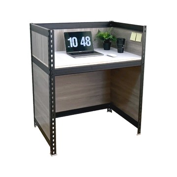 空間特工 屏風辦公桌 90x60x75cm 角鋼桌 辦公桌 電腦桌 成長學習桌 雙層收納架 工作台 書房收納 電競桌