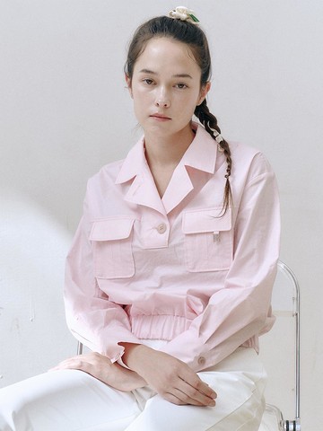 Glossy Pocket Golf Jacket [PINK]