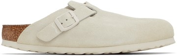 Birkenstock 灰白色 Narrow Boston Soft Footbed 穆勒鞋