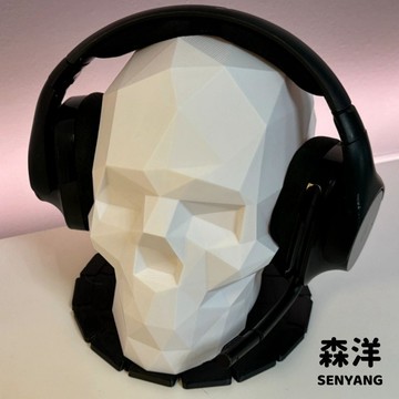 創意定製骷髏頭造型耳機支架掛架配件桌麵置物架3D打印