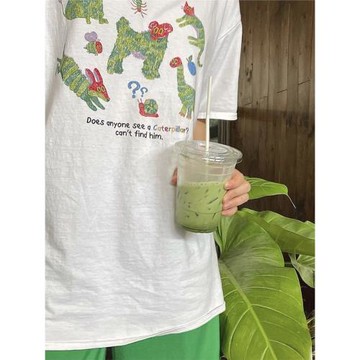 凡他姨【貓貓狗狗蟲蟲】可愛搞怪印花T恤顯瘦百搭圓領短袖女純棉