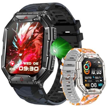 三防水智能手表藍牙通話戶外運動指南針實時氣壓心率血氧監測照明