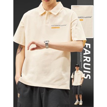 (免運)純棉重磅polo衫短袖男士夏季2025新款寬松冰絲t恤男款翻領上衣服