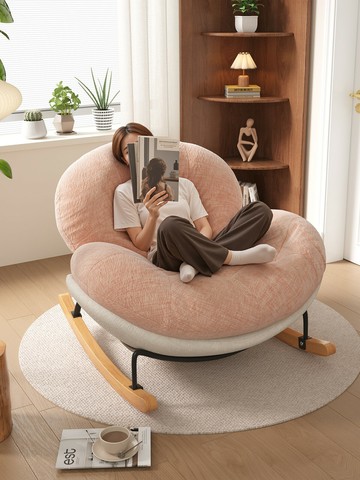 {可打統編 超低價}搖搖椅躺椅成人可睡覺奶油風單人蛋殼陽臺家用休閑椅客廳懶人沙發