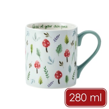 《Mikasa》瓷製馬克杯-蘑菇森林280ml-- 水杯 茶杯 咖啡杯 手繪風格