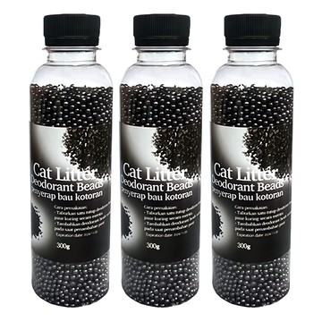 毛皇上 貓砂除臭珠 活性炭黑  300g  3瓶