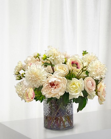 Cafe Au Lait Combo Faux Flowers in Vase