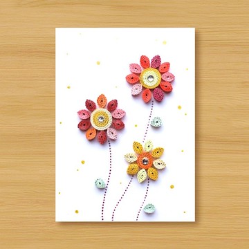 手工捲紙卡片 _ 暖暖的祝福 ... 母親卡、感謝卡、情人卡