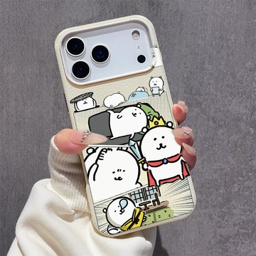 國王自嘲熊 iPhone17ProMax皮紋軟殼 蘋果16手機殼 大孔鏤空鏡頭 15plus 14 13 防摔保護殼