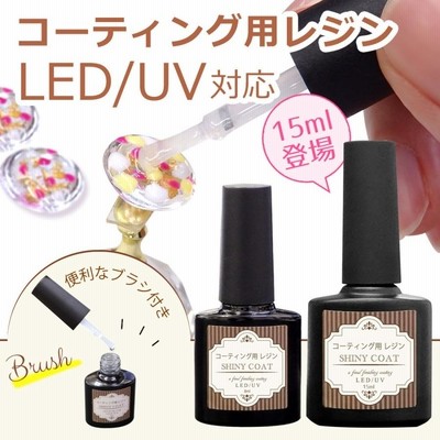 レジン コーティング用 レジン液 8mL  最新ブラシ付き　コーティング剤　シャイニー　コート　UV/LED　ハンドメイド