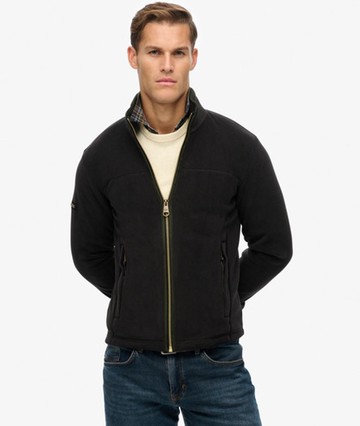 Superdry Men's Estate Full Zip Fleece Black Size: M