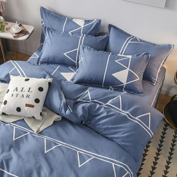 新款四件套夏季水洗棉床單被罩床上用品被套三件套床品北歐風