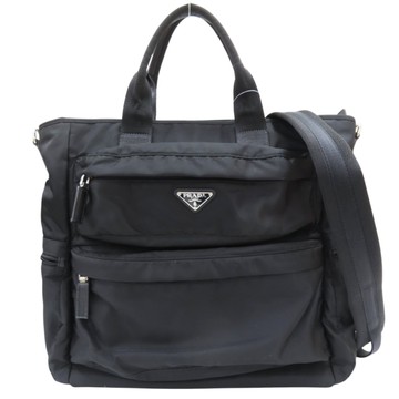 PRADA 普拉達 黑色 尼龍 公事包 兩用包 【二手名牌BRAND OFF】