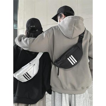 輕便帆布小包包女2024夏新款簡約單肩后背包男運動胸包休閑斜挎包