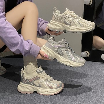 2025ins韓版新女學生運動跑步鞋休閒厚底增高鞋G2307