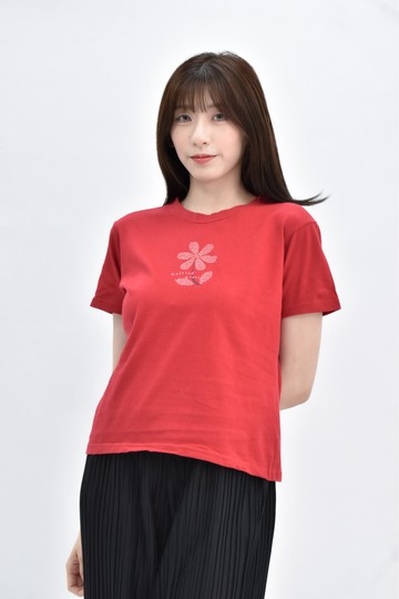(S) hang ten 棉質印花紅色短袖上衣